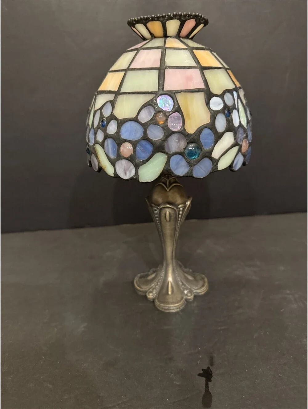 PartyLite Hydrangea Mosaic Tiffany Style Votive Candle Lamp Antique Bronze
